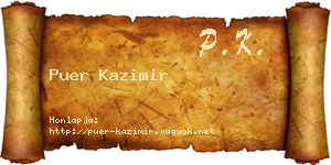 Puer Kazimir névjegykártya